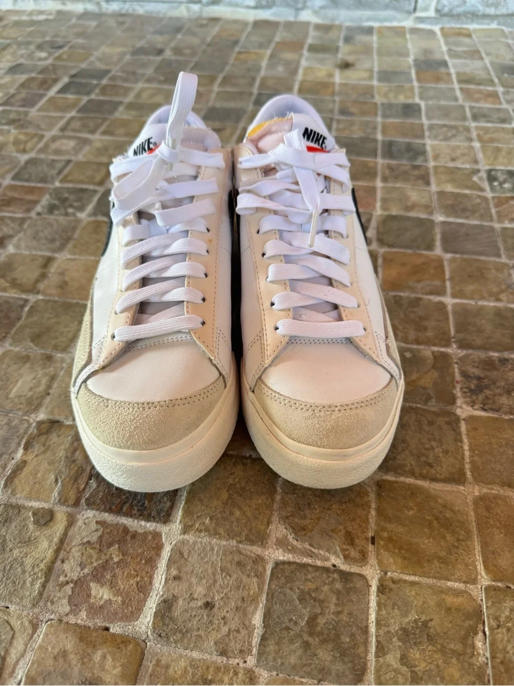 Nike womens White and Cream Low-Top Sneakers